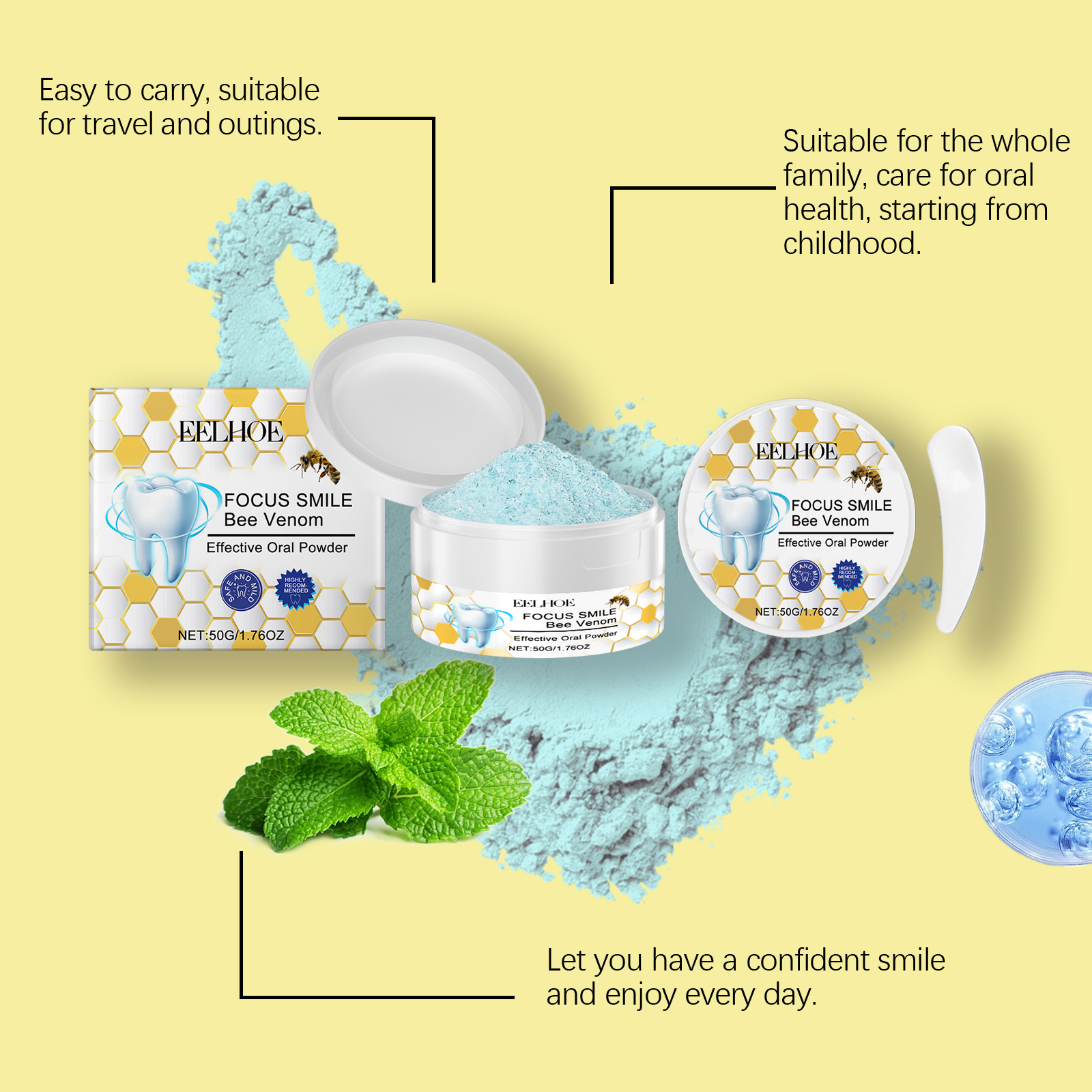 Bubuk Pembersih Gigi Eelhoe Be - Vitamin C Powder ulasan dan harga